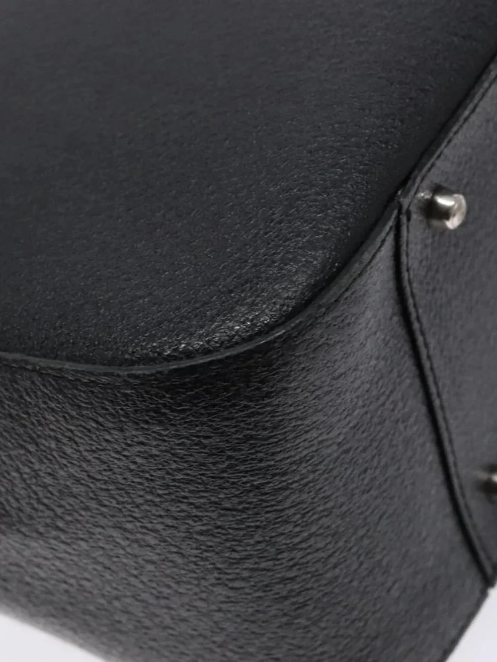 GUCCI Hand Bag Leather Black Silver 000 2058 0307 5 Auth